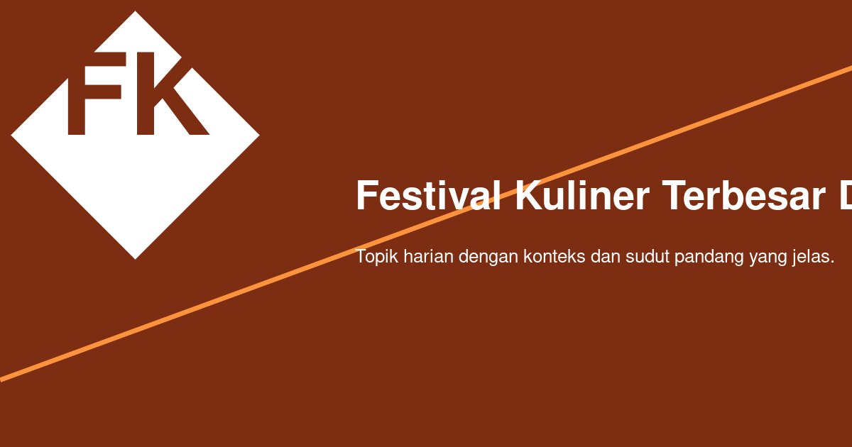 Lokasi Festival Kuliner Terbesar di Surabaya Tahun Ini: Panduan Lengkap
